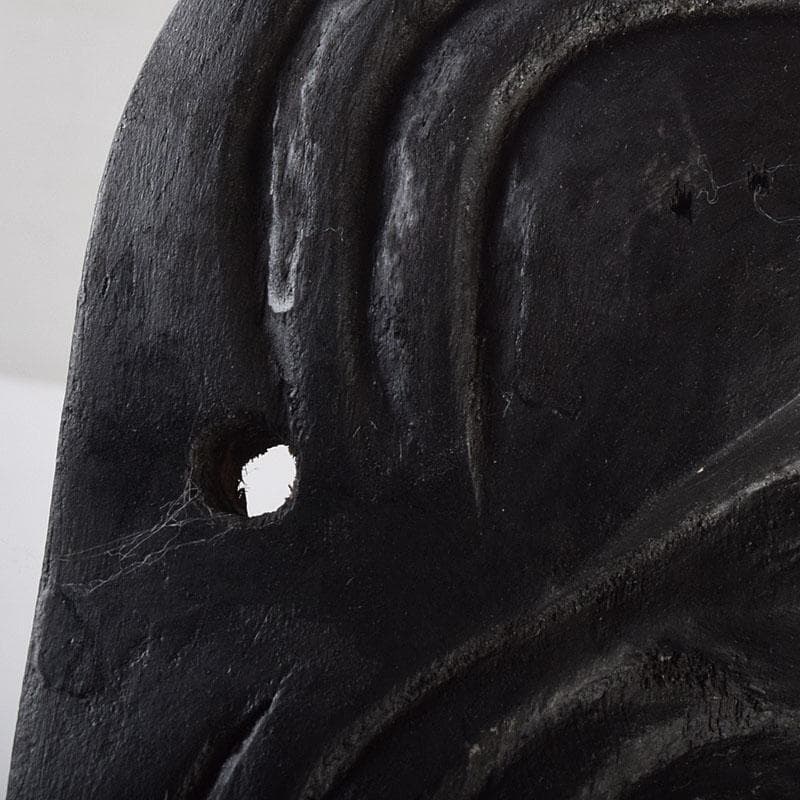 能面　能楽　雅楽　木彫　黒色尉　黒式尉　お面　V　R9529