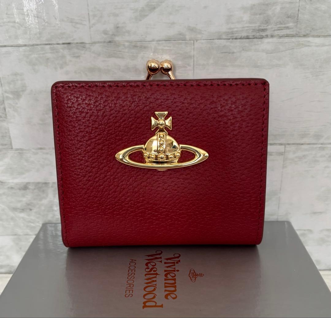 Vivienne Westwood がま口 二つ折り財布 オーブ　シックなレッド