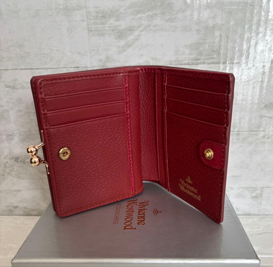 Vivienne Westwood がま口 二つ折り財布 オーブ　シックなレッド