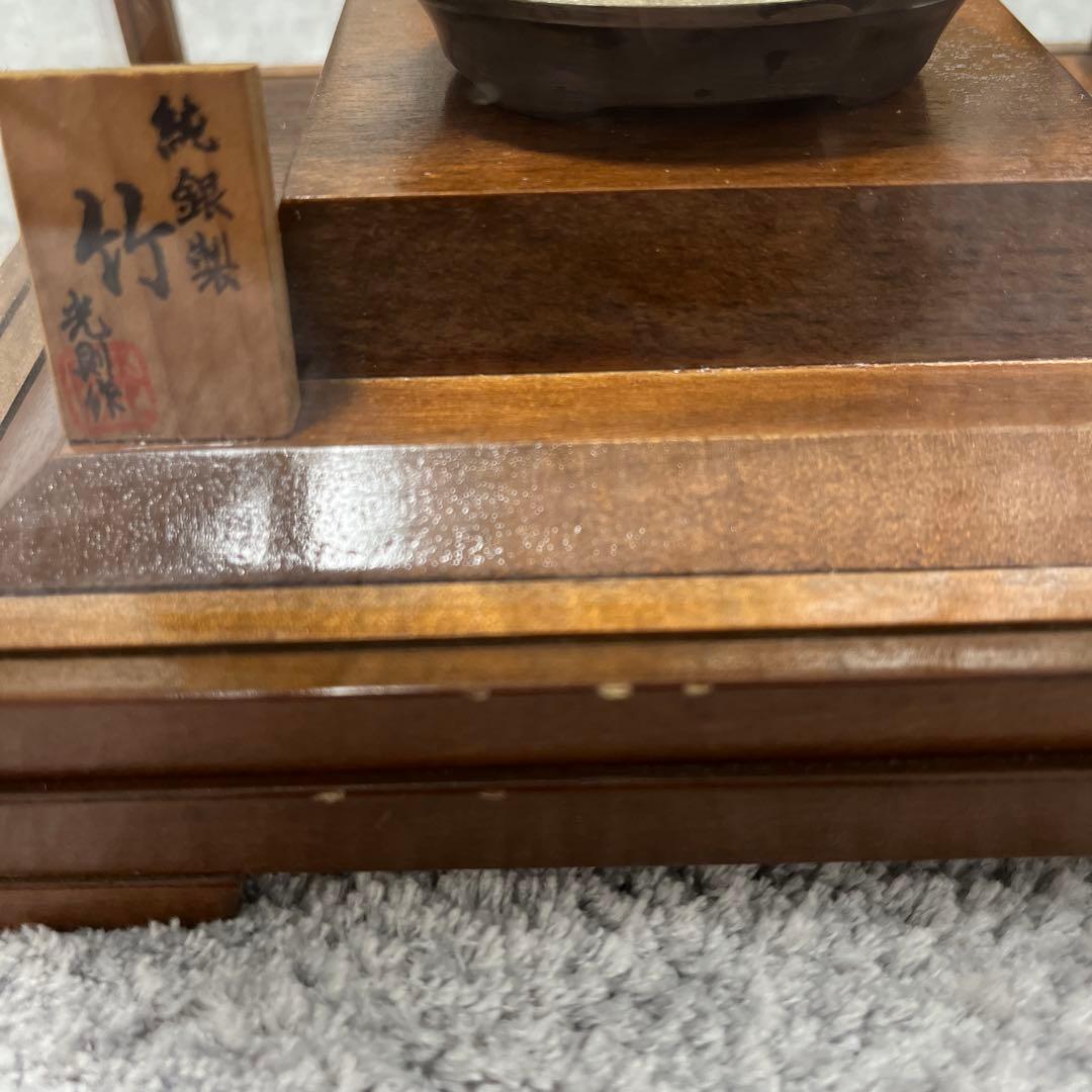 純銀製 銀工芸　ガラスケース付き　光則作