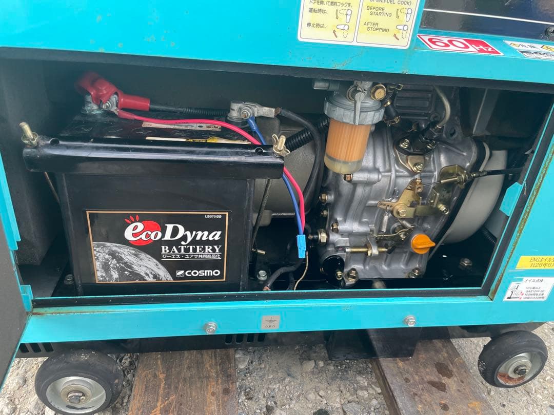 ヤンマー　ディーゼル　200V 発電機　実働10H YDG600TS-6E