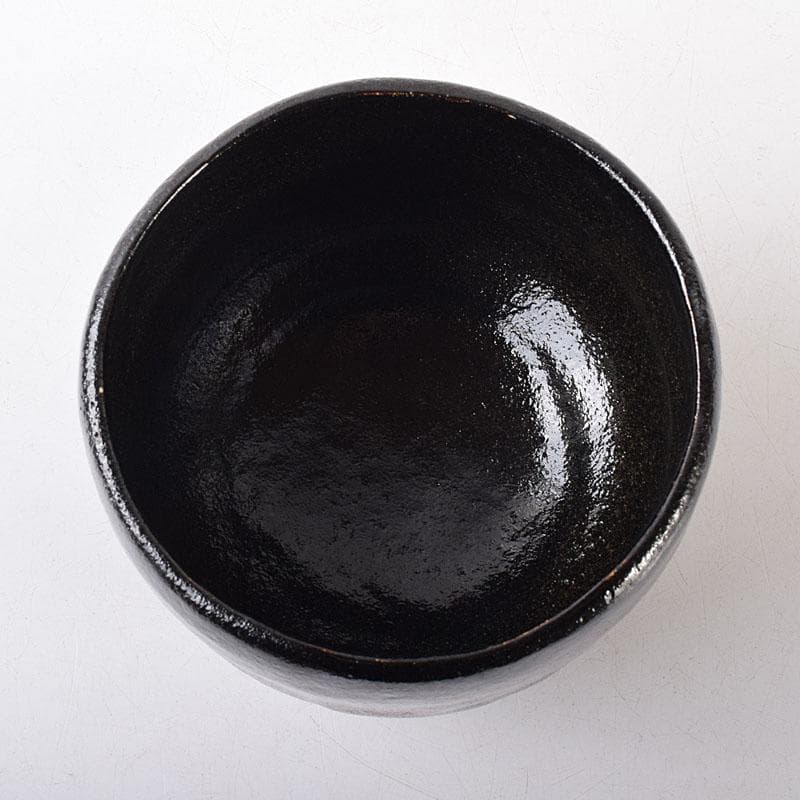 茶道具　楽焼　佐々木松楽造　黒楽茶碗　共布共箱　C　R8686