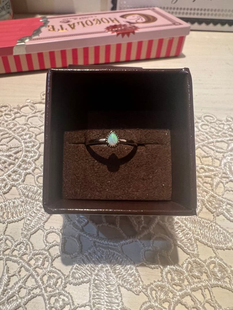 オパールリング　k5 アガット　agete 7号　リング