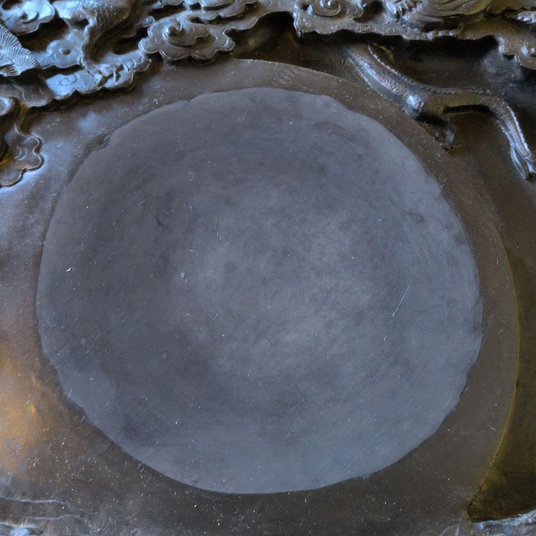 特大硯　龍の彫刻
