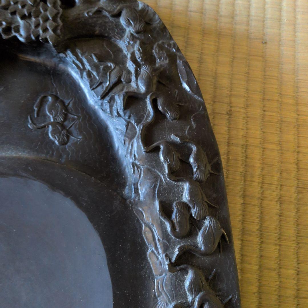 特大硯　龍の彫刻