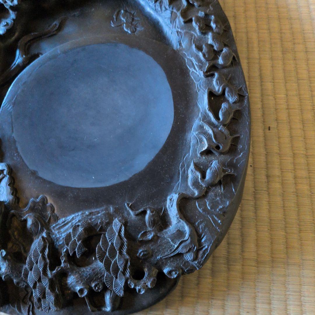 特大硯　龍の彫刻