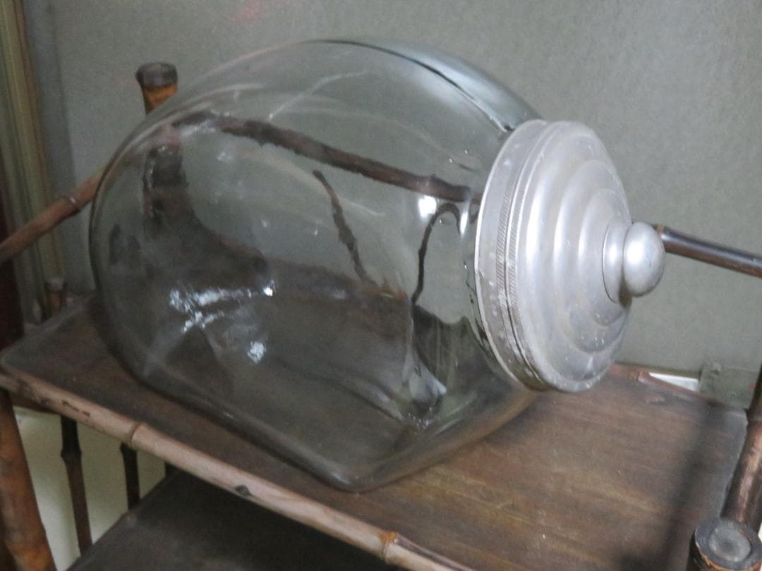 ◆393◆【昭和レトロ】蓋付ガラス 駄菓子瓶 アルミ蓋 アルミ蓋