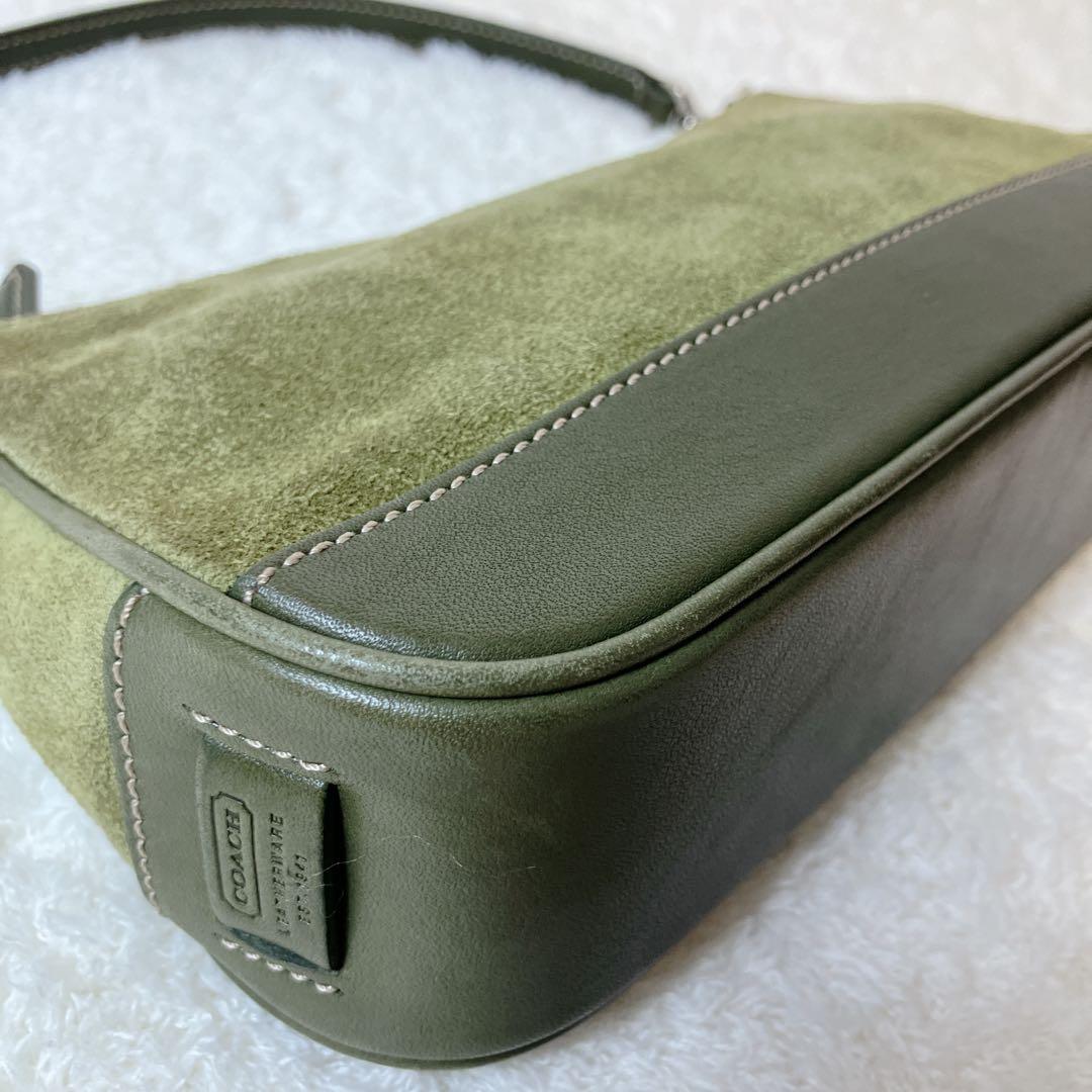 バッグ vintage coach suede shoulderbag green