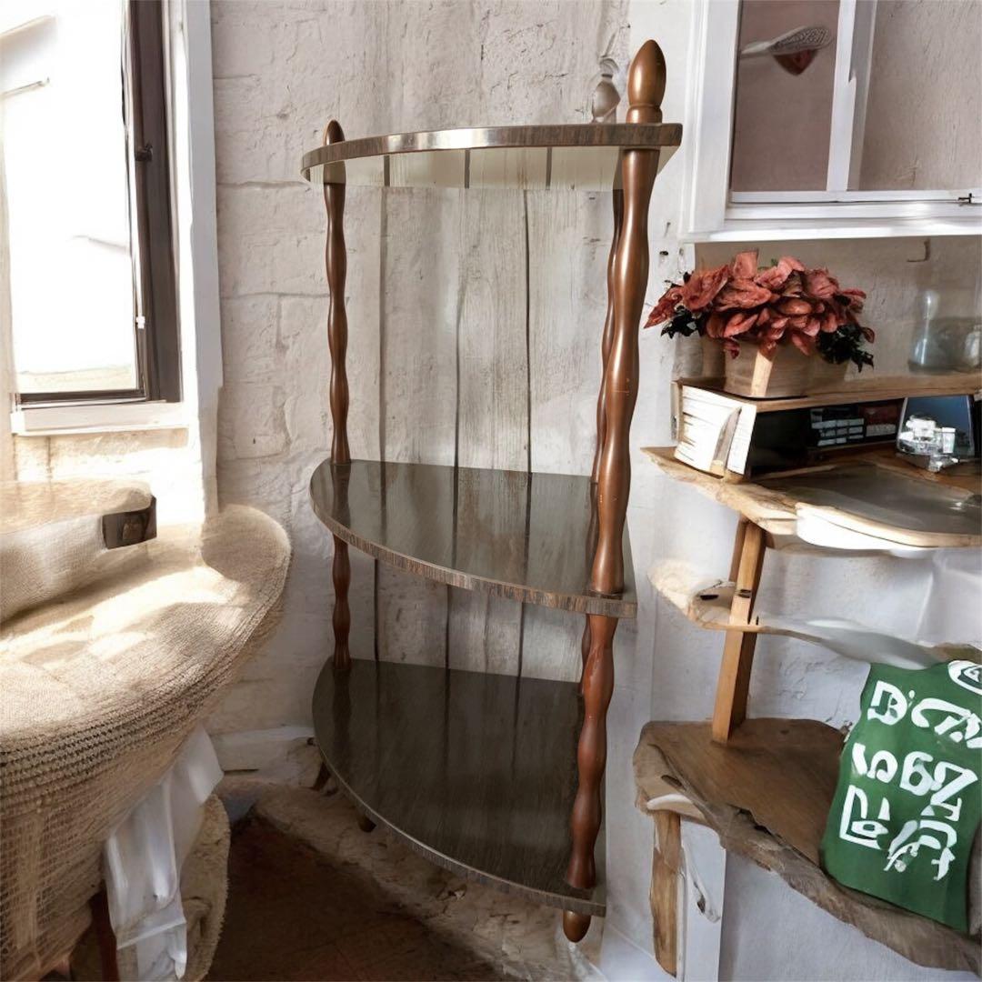 珍品‼️ ヴィンテージ　リバーシブル　コーナーラック ブラウン　＆　ホワイト