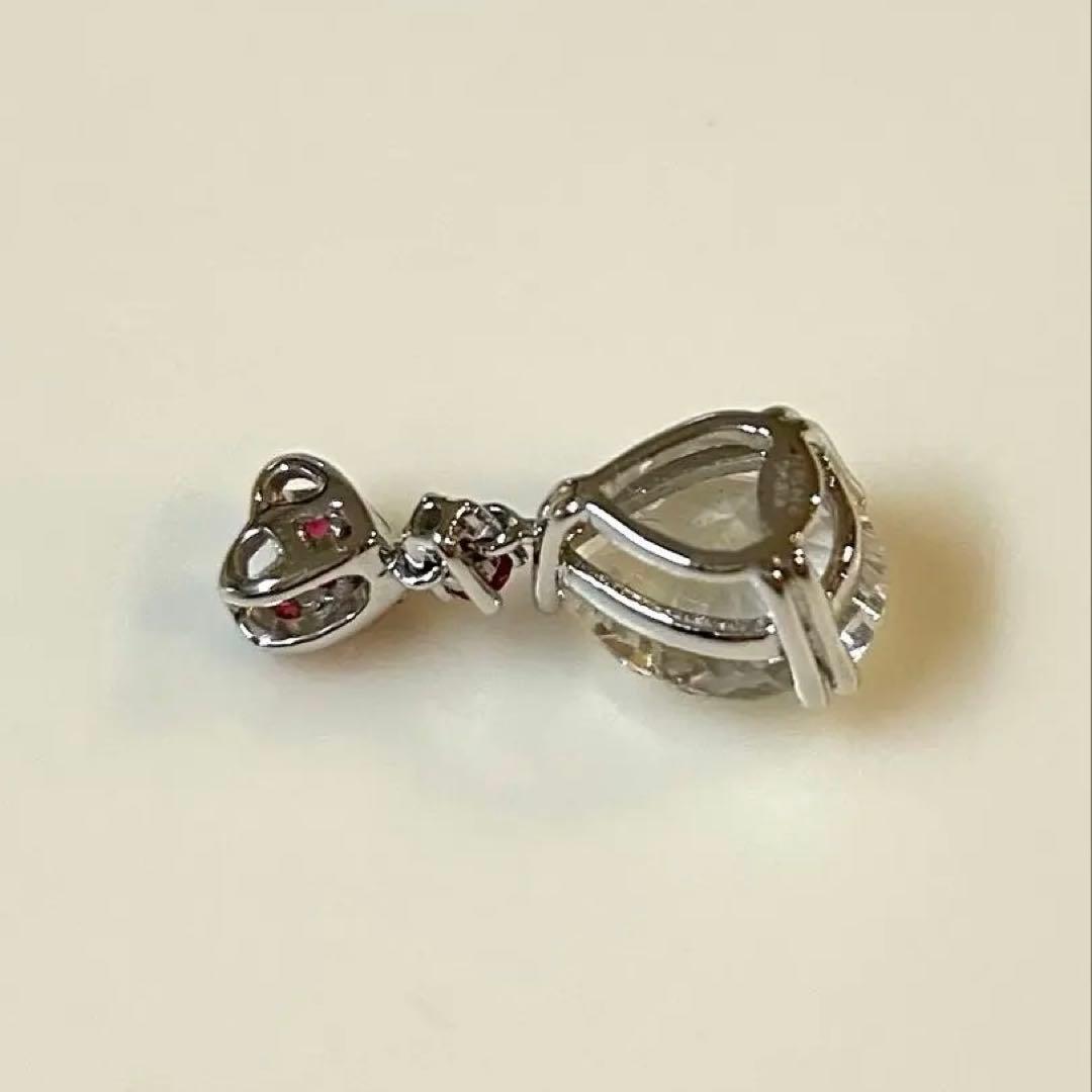 K18WG 笠原真寿美　クォーツ、ハートピンクサファイアペンダントトップ