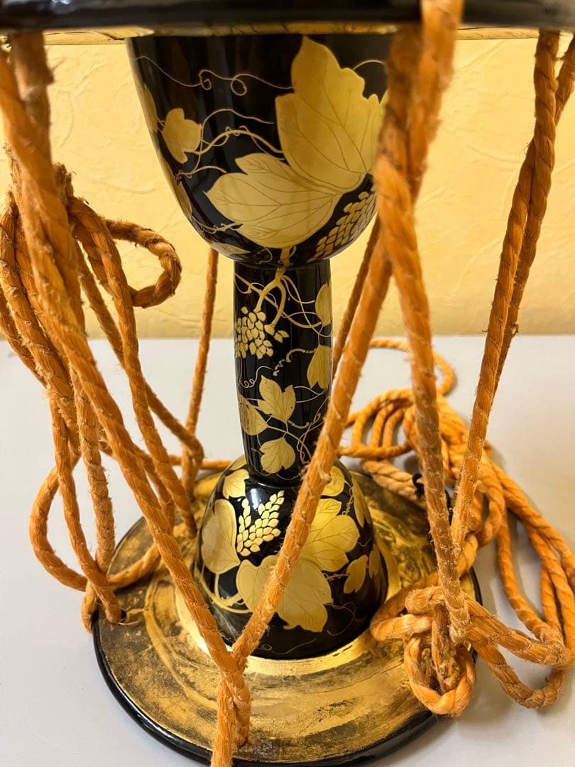 蒔絵締太鼓 漆塗り 和楽器 装飾用 インテリア 和風 小鼓 置物 漆塗り 金装飾