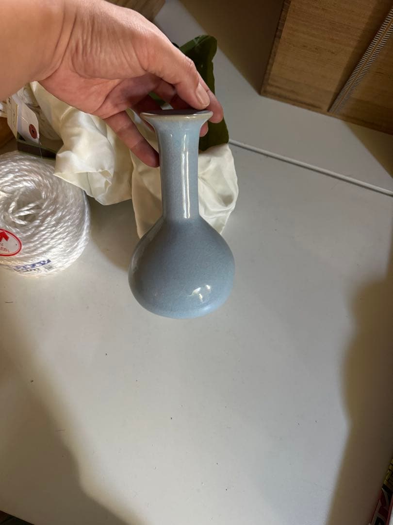 ‼️早速半額‼️リサイクルFORT‼️旧家から直送唐物⑦‼️汝窯長頭下◯瓶（卵青）花瓶‼️