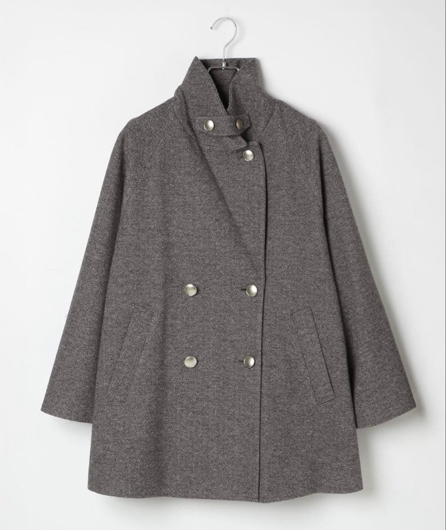 グローバルワーク：軽やかストレッチ襟2WAYミドルコート