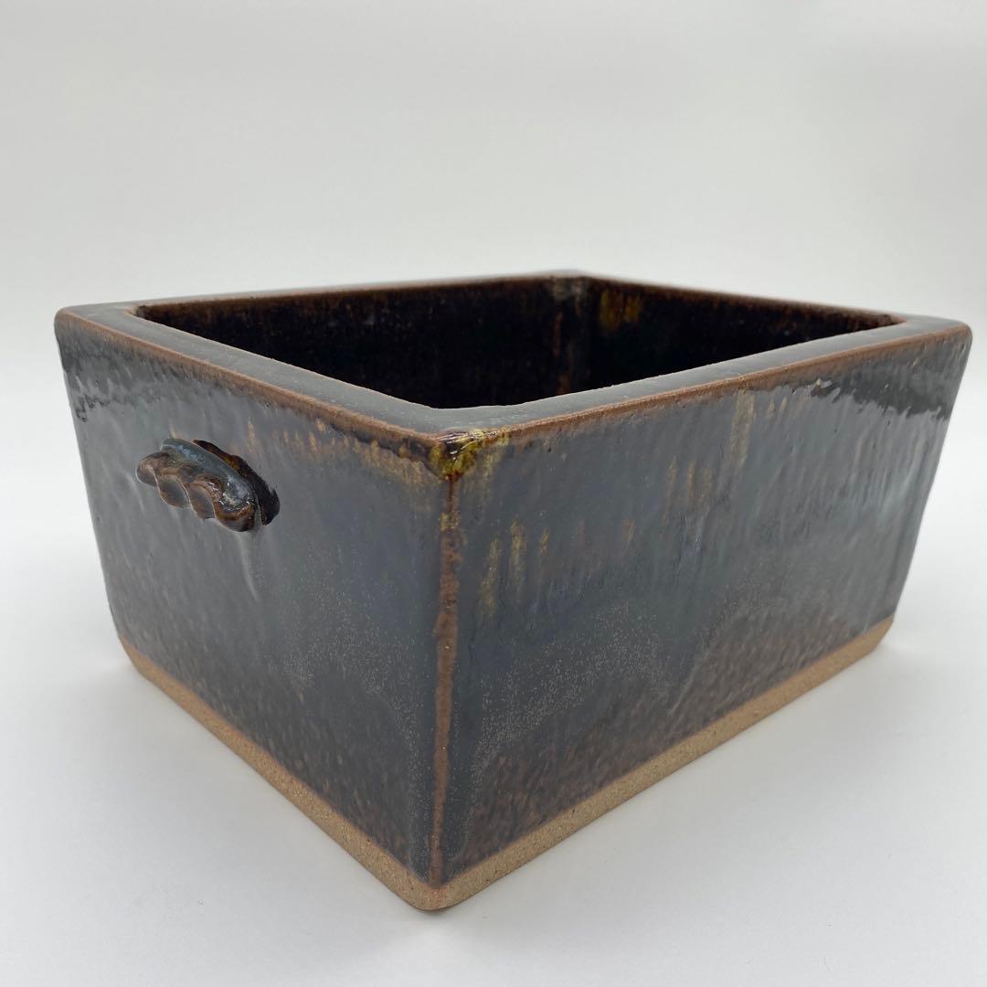 会津本郷焼 宗像窯 にしん鉢 高さ:12.8㎝ ニシン鉢 角鉢 陶器 陶芸 焼物
