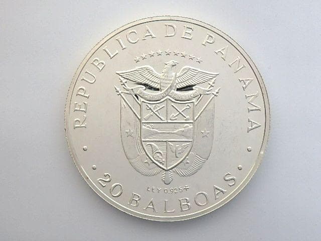 1974年 パナマ 20バルボア 銀貨