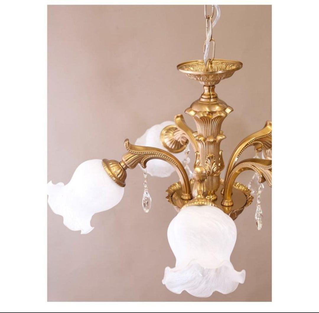 アンティーク　シャンデリア 5灯 ゴールド