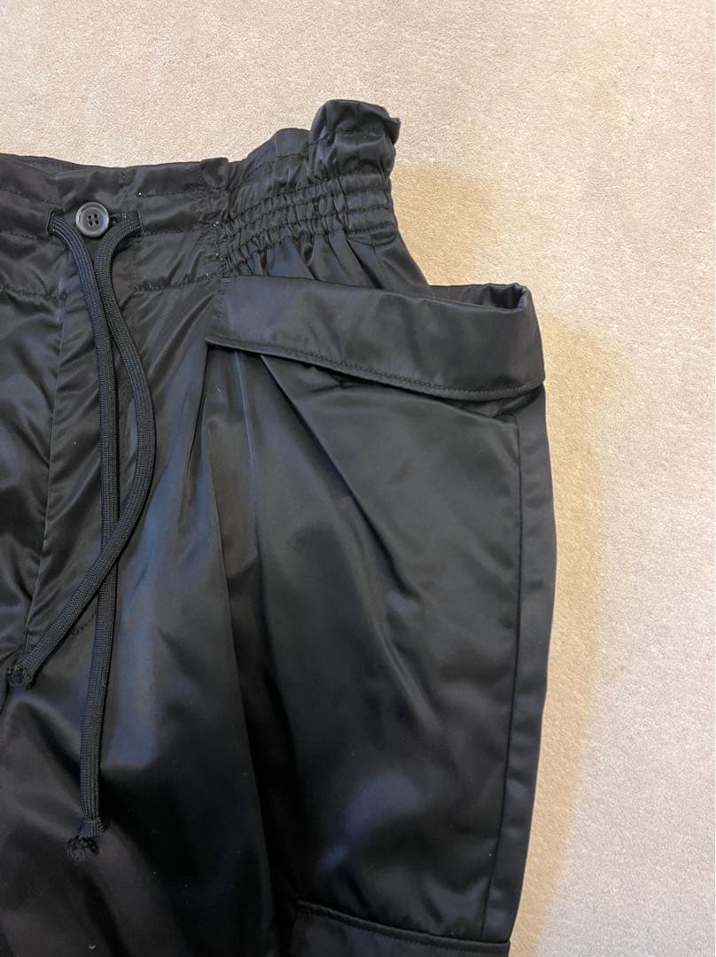 NOIR KEI NINOMIYA サテン　カーゴパンツ　ブラック　S