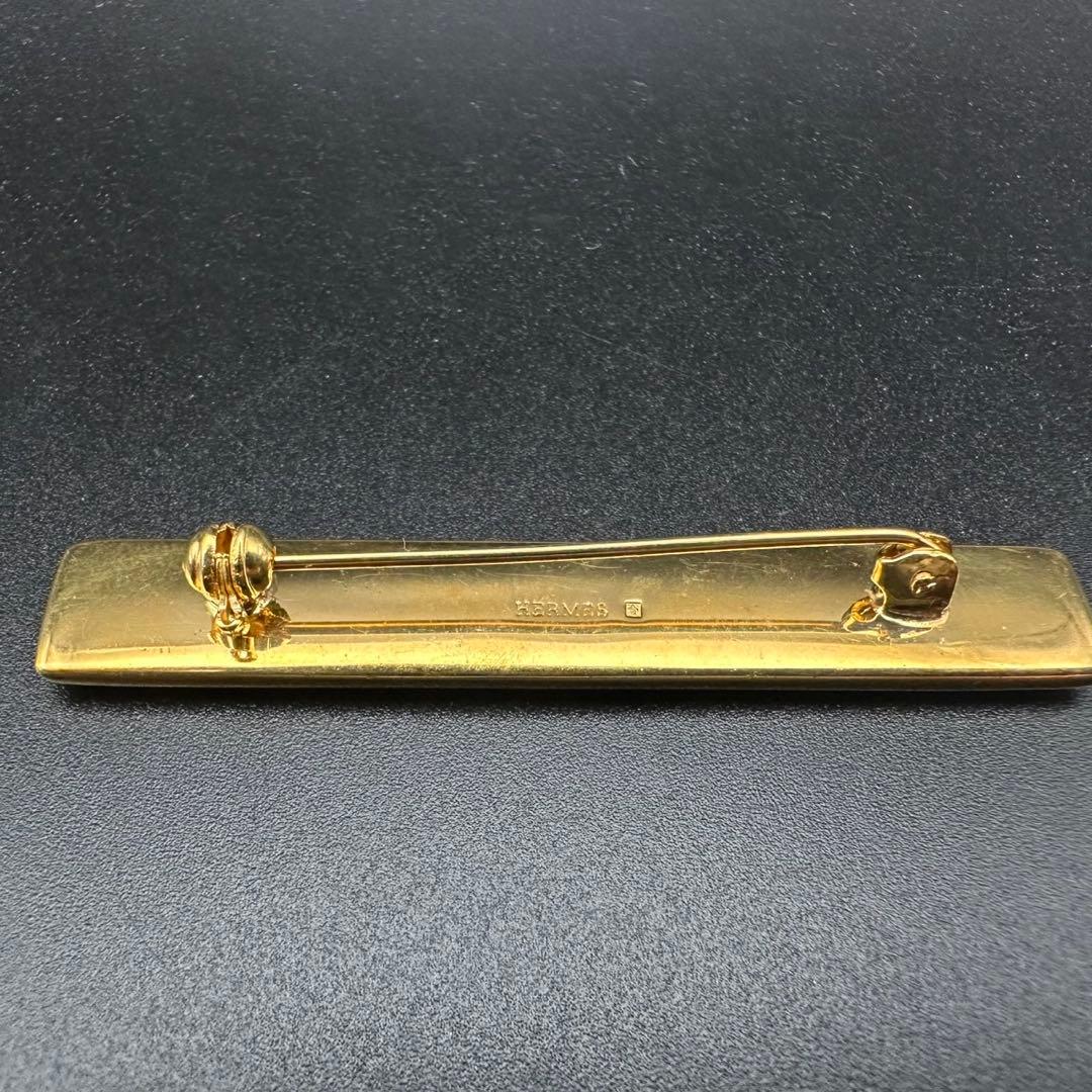 極美品✨　エルメス　ブローチ　エマイユ　七宝焼　ゴールド　1483