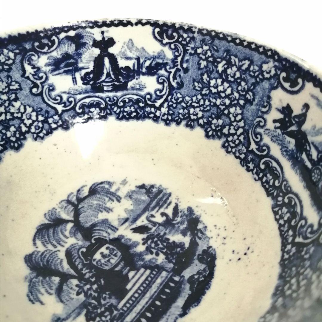 阿蘭陀焼 デルフト ペトルス・レグー窯 銅版転写 カフェオレボウル アンティーク