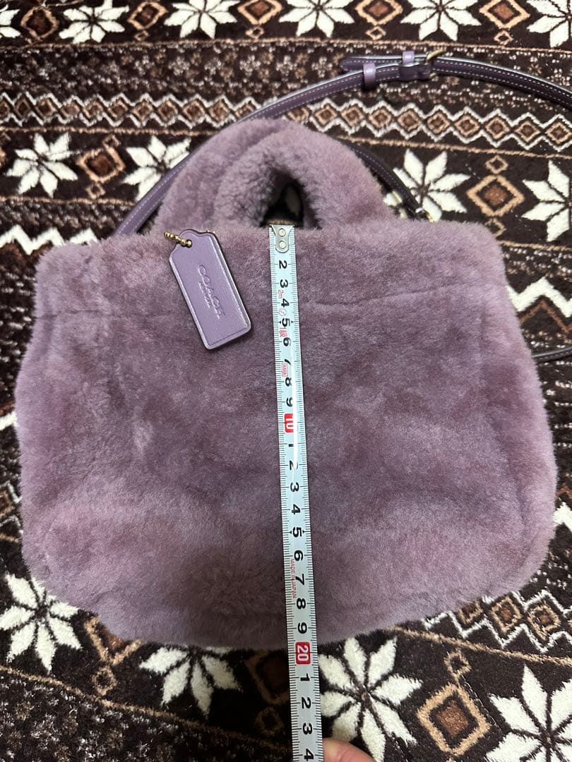 COACH ファーショルダーバッグ パープル