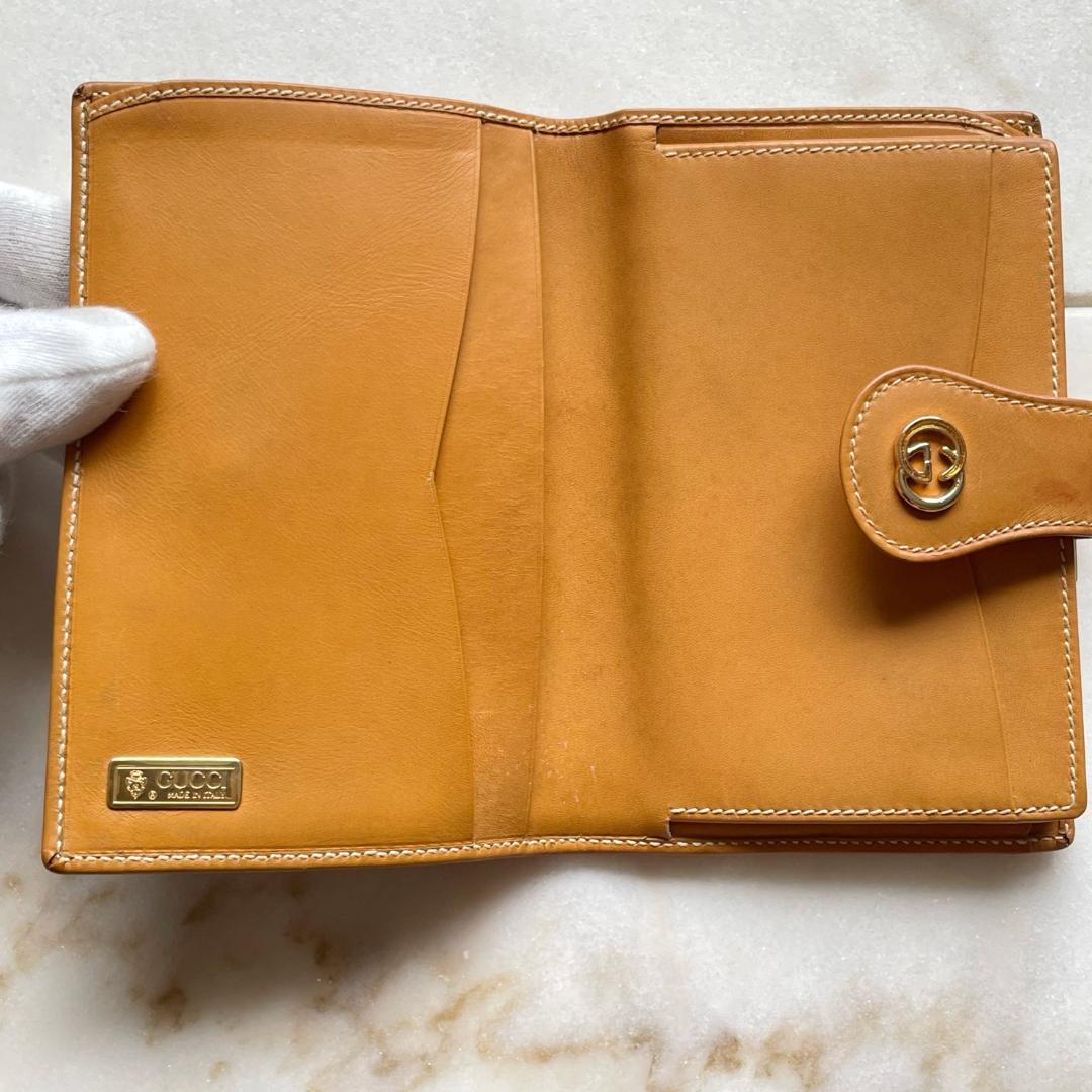 ■598 GUCCI オールドグッチ シェリー GGマイクロ がまぐち 折り財布