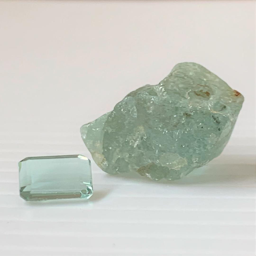 アクアカラー ★ ブルートルマリン ルース 1.3ct & 原石セット (T1)