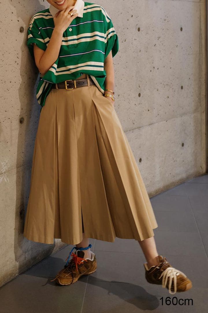 【新品】MACHATT マチャット　ボーダーラガーシャツ　グリーン