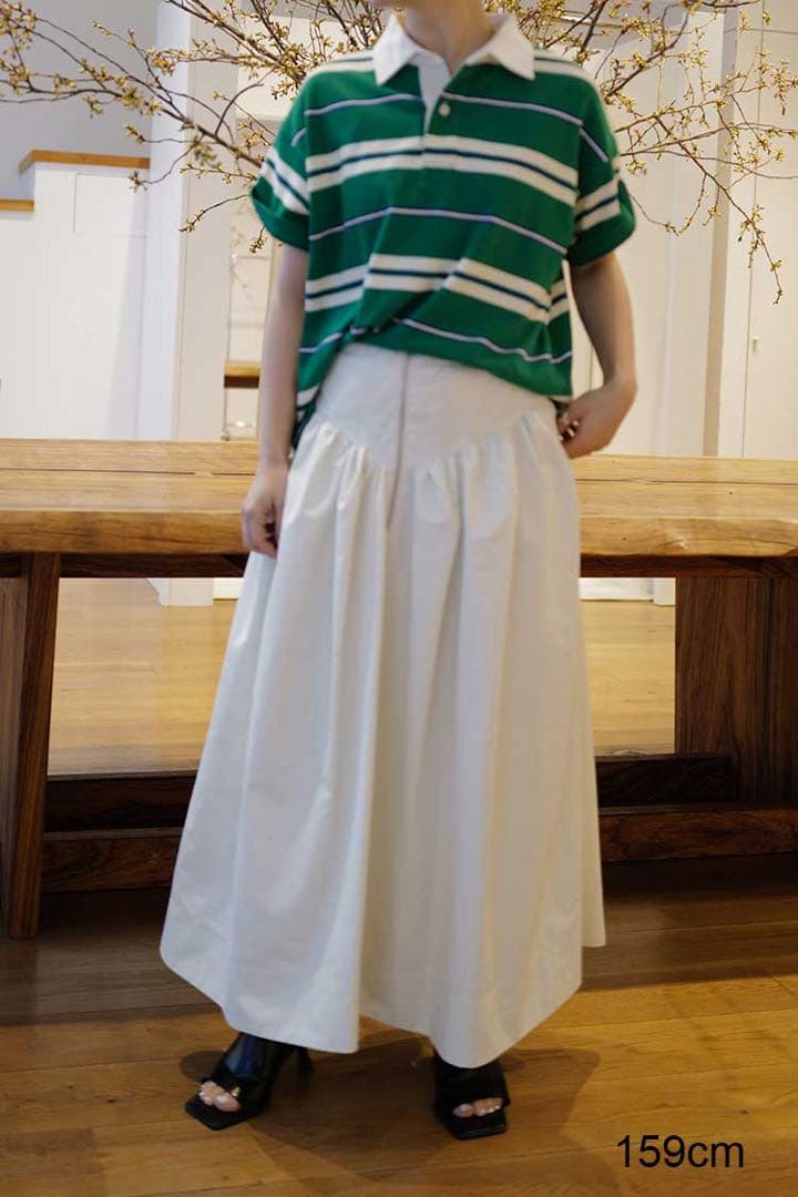 【新品】MACHATT マチャット　ボーダーラガーシャツ　グリーン