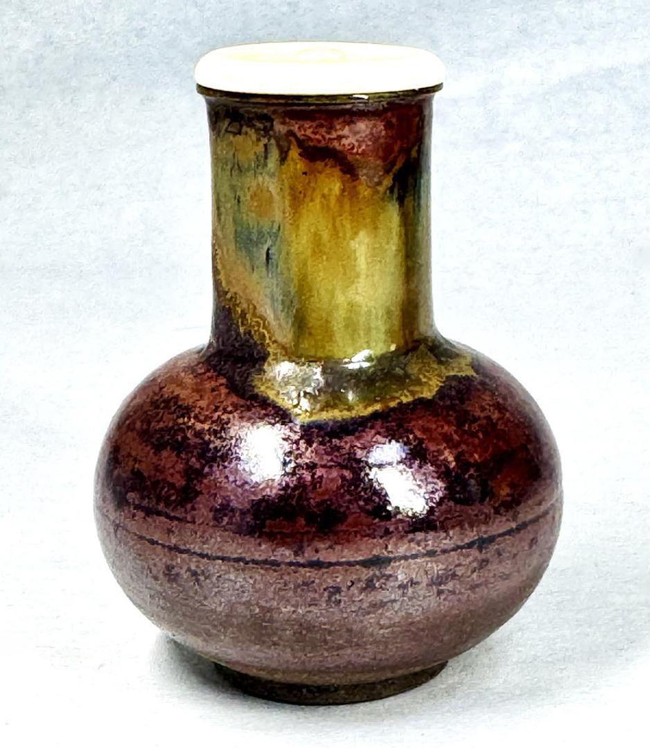 江戸時代 古高取焼 鶴首茶入 古美術 ウブ品 入手困難 日本骨董 WWTT216