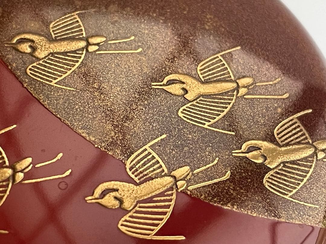 茶道具　三代　清石　川谷内正廣　月と千鳥棗　共箱