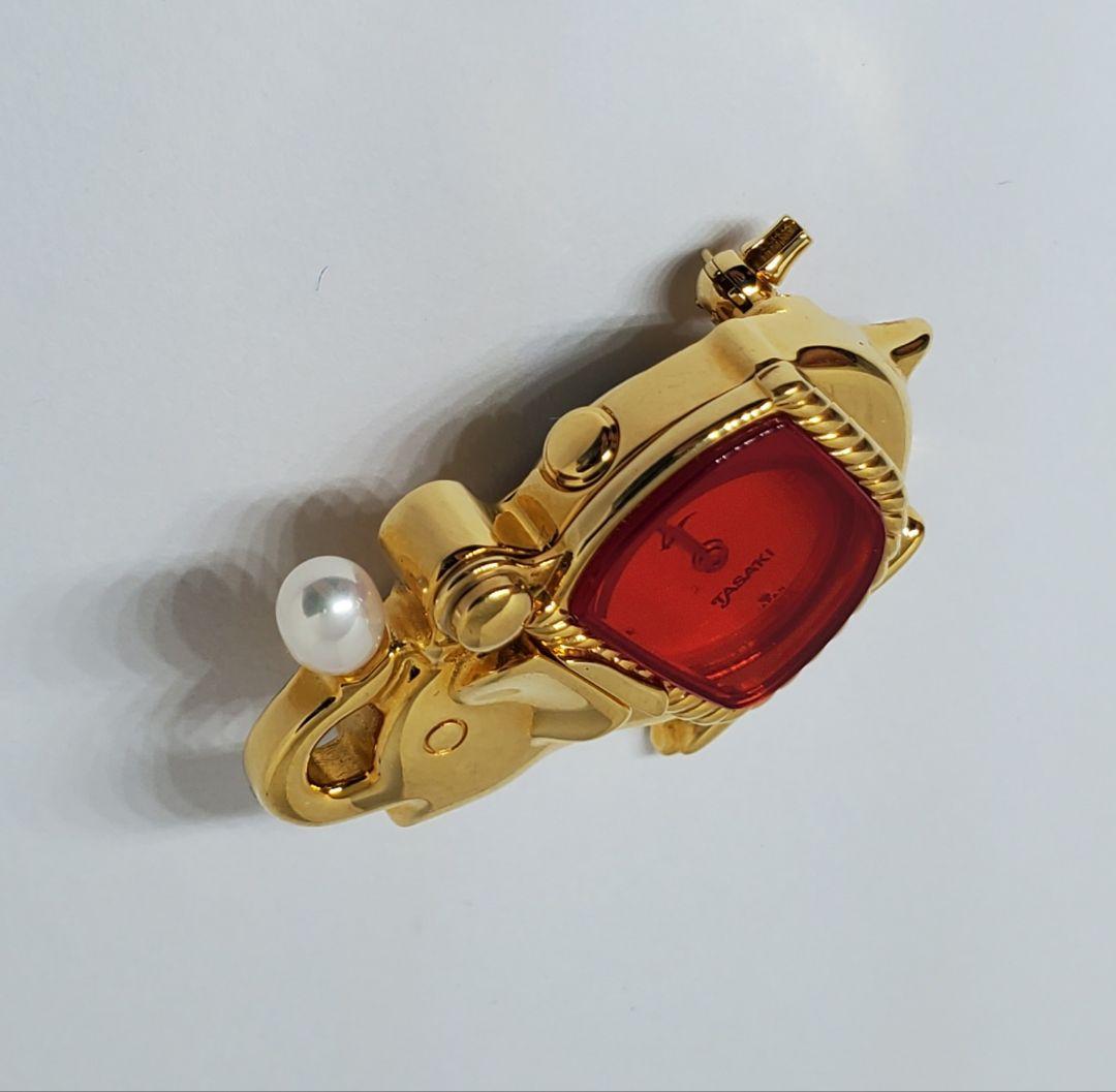 TASAKI　タサキ　エレファント　時計　本真珠　ブローチ　ジュエリー