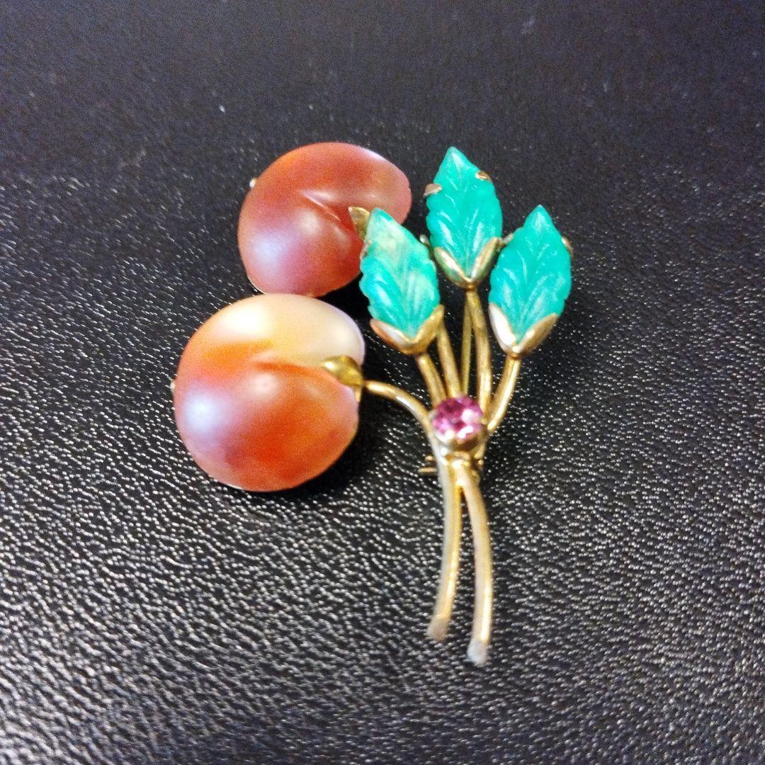 AUSTRIA フルーツ ブローチ アップル①