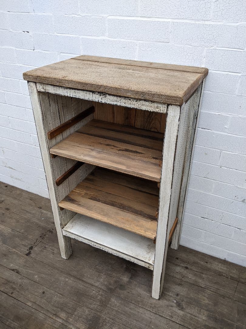 古材飾り棚　白