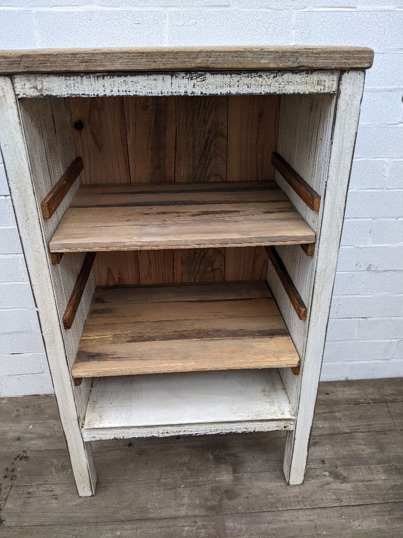 古材飾り棚　白