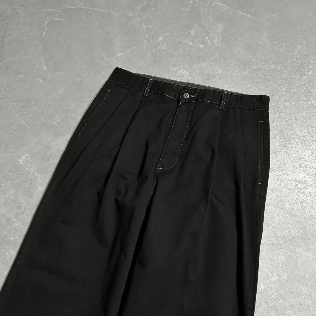 90s Ralph Lauren ポロチノ チノパン ブラック USA ワイド