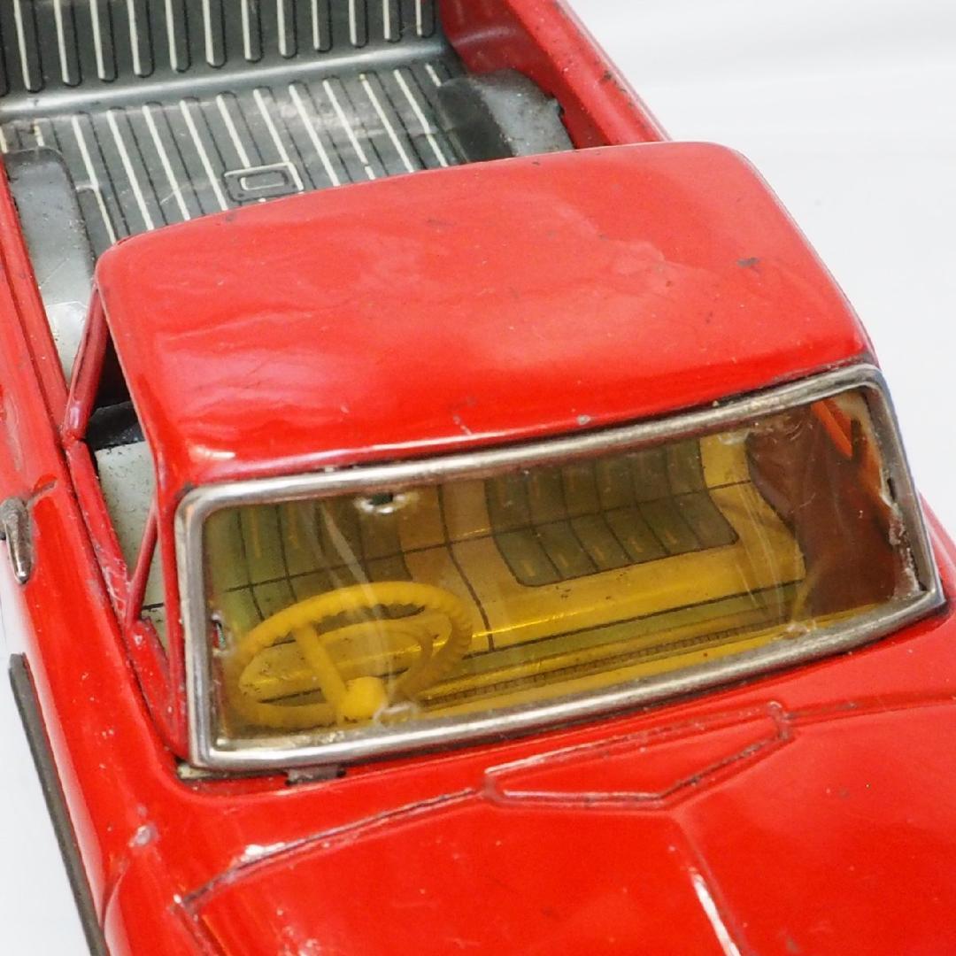 萬代屋【トヨペット マスターライン ピックアップ赤】tinブリキtoy箱無car