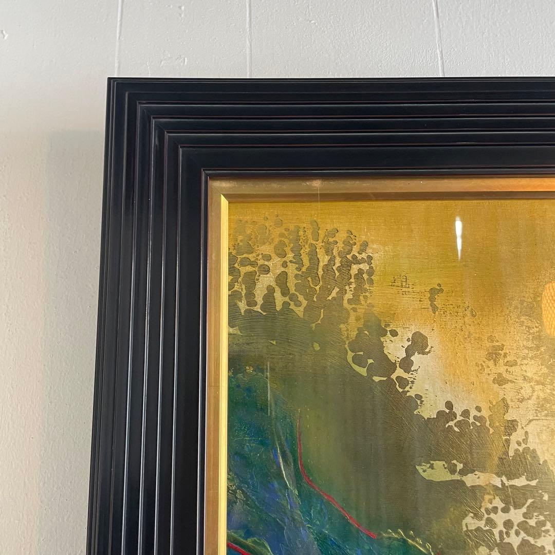 美術品 アート作品 抽象画　ゴールド　アンティーク雑貨　昭和レトロ　絵画　開運