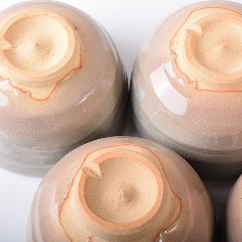 茶道具　萩焼　東光山窯　十一代大和松雁作　茶碗　五客　共布共箱　C　7614A