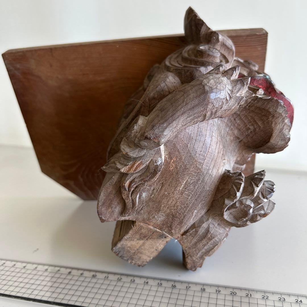 木彫獅子　彫物　木鼻　だんじり　骨董　神社仏閣地車