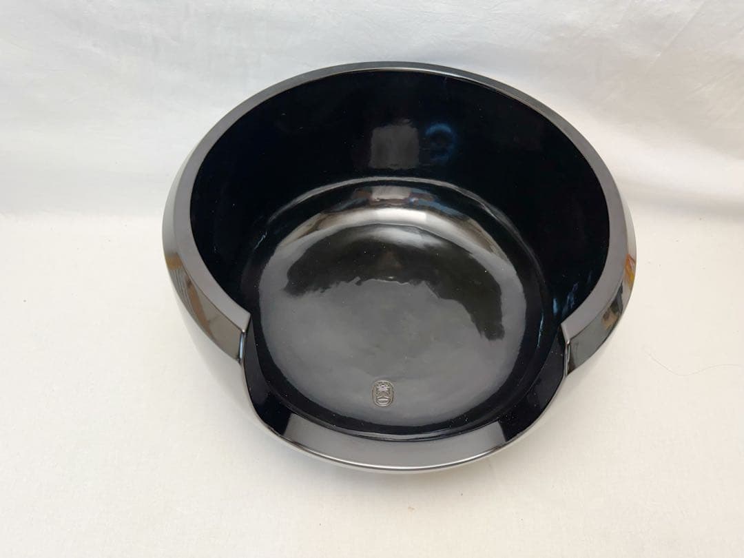 未使用 茶道具 寄神崇白造 桂窯黒真塗 面取土風炉 輪島塗敷板底瓦 火箸灰匙共箱