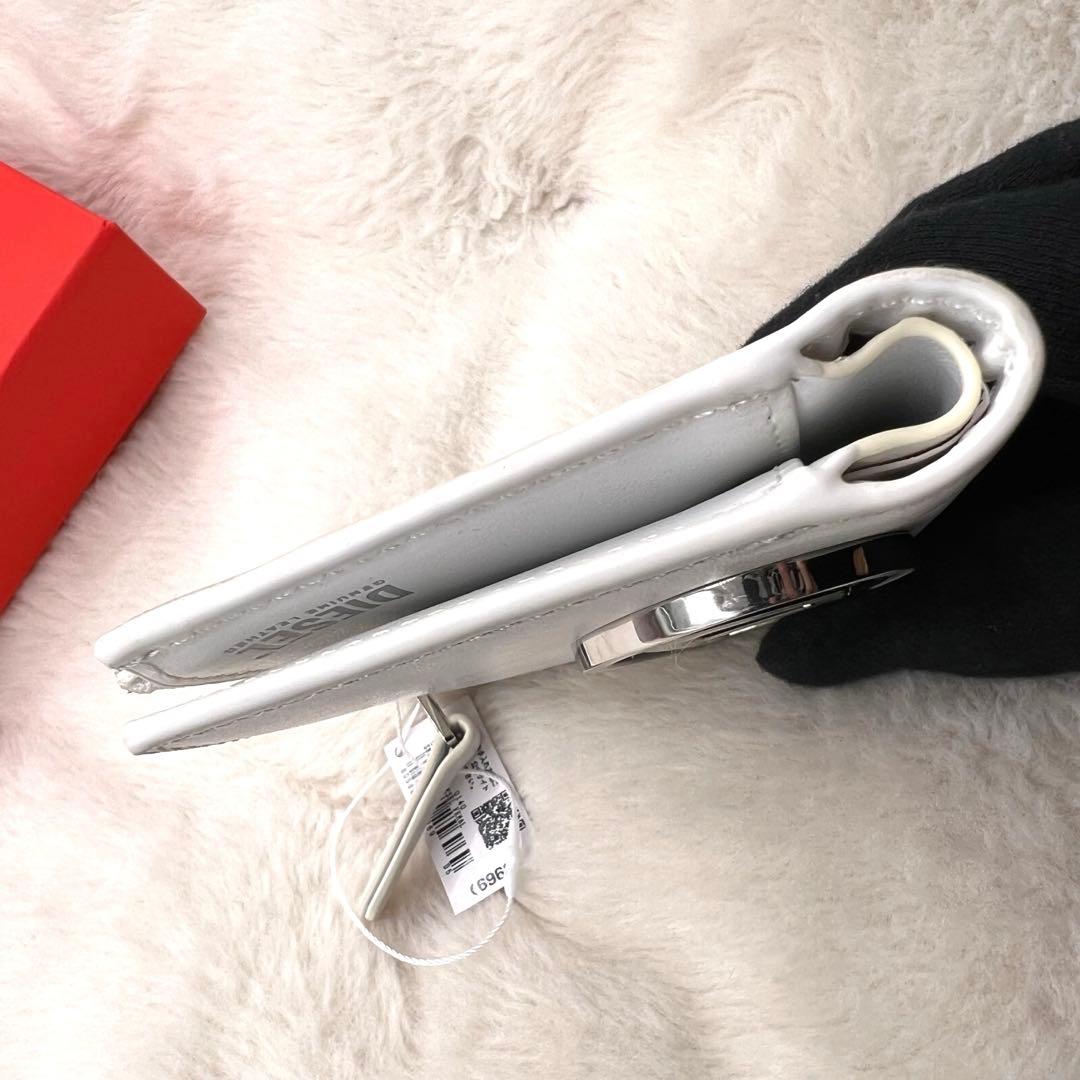 未使用箱付✨DIESEL 1DR 二つ折り財布 ホワイト 牛革