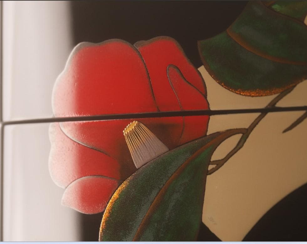 未使用 輪島塗 椿に扇 三段重箱