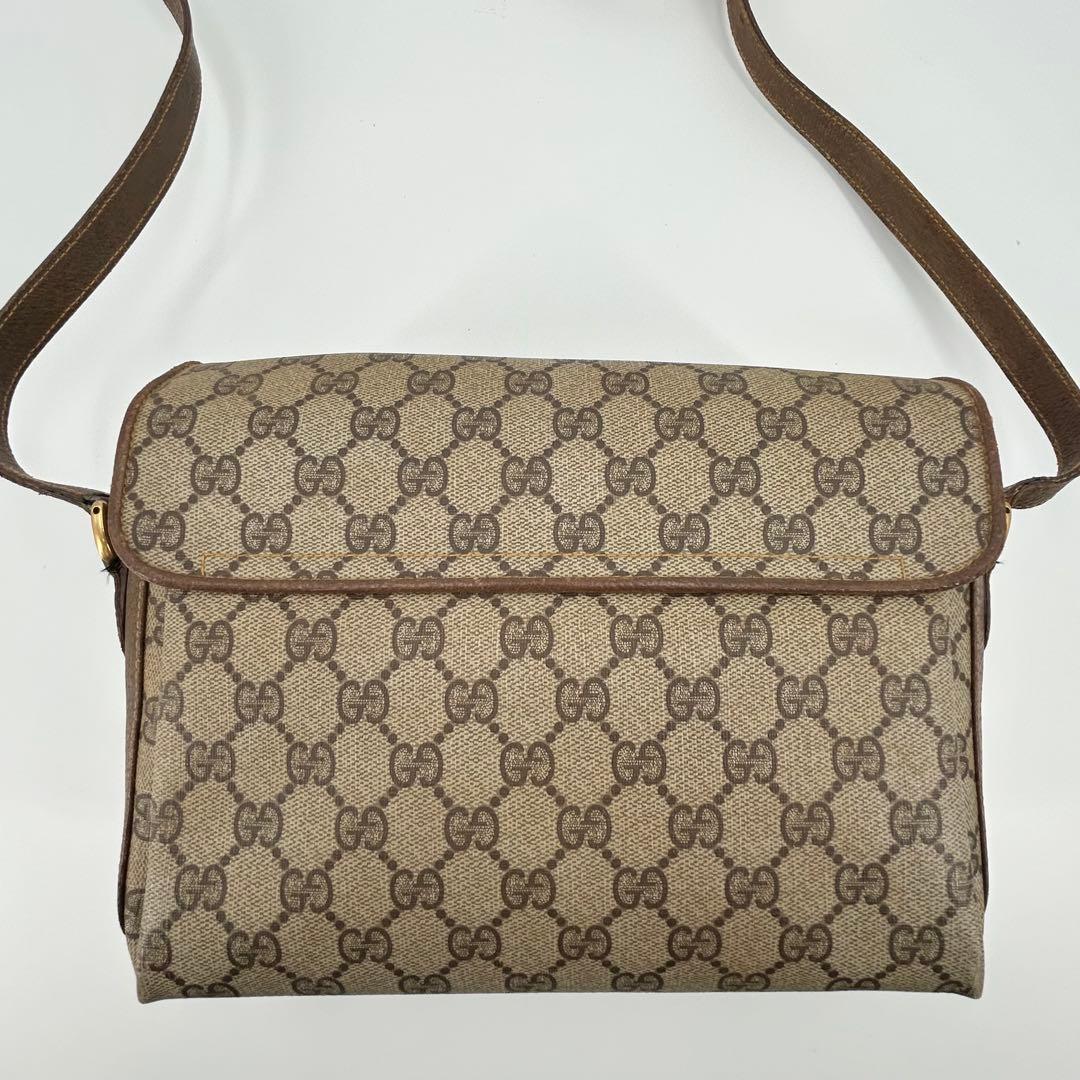 グッチ ショルダーバッグ シェリー スプリーム GG PVC 茶色 オールド