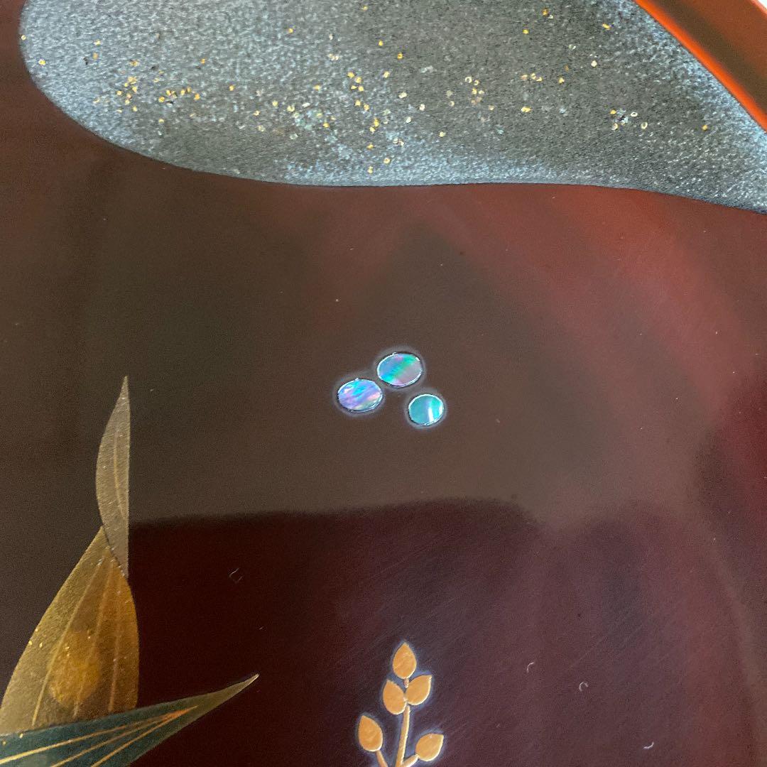 輪島塗　盛器　蒔絵おもだか貝いり　井波唯志作