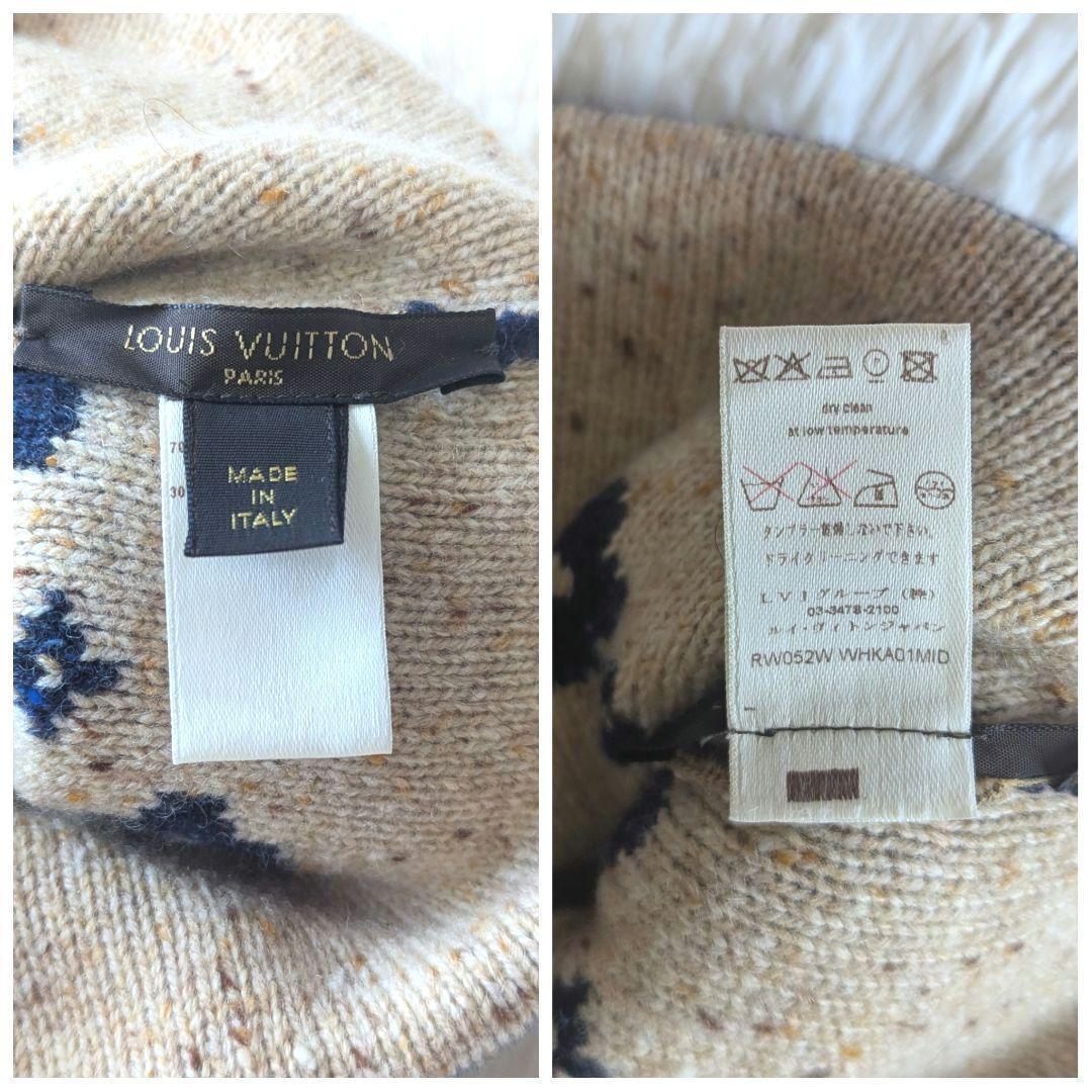 ✨希少✨ ルイヴィトン モノグラム 総柄 ロゴ　ニットキャップ カシミヤ
