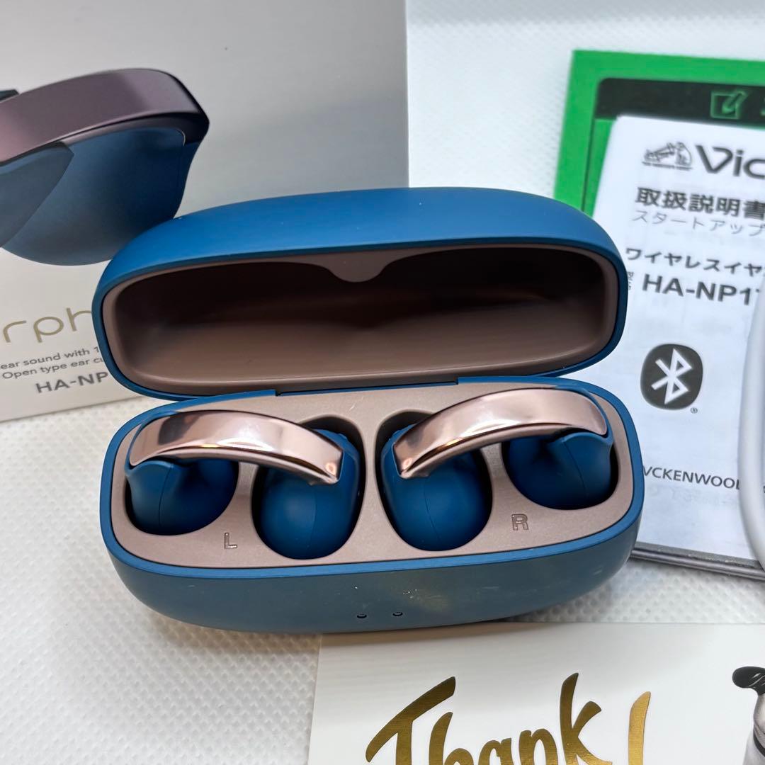 モ*☆様 【美品】Victor ワイヤレスイヤホンHA-NP1T ティールブルー