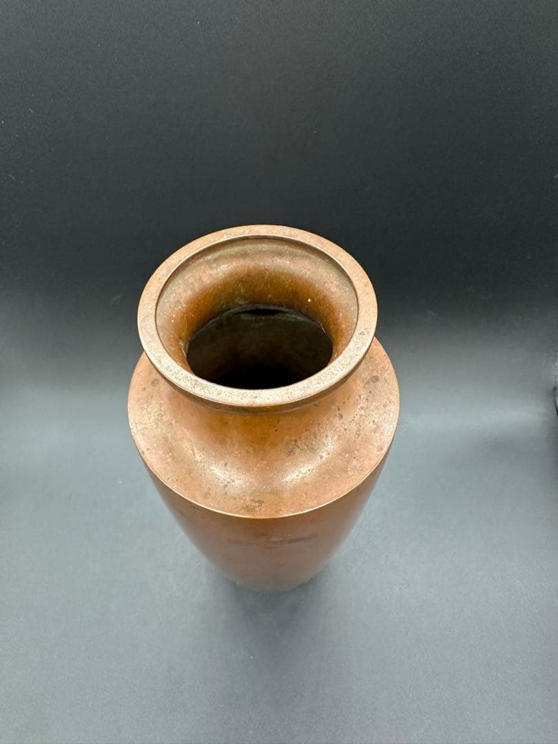 明治時代　花瓶　片切彫　骨董古美術