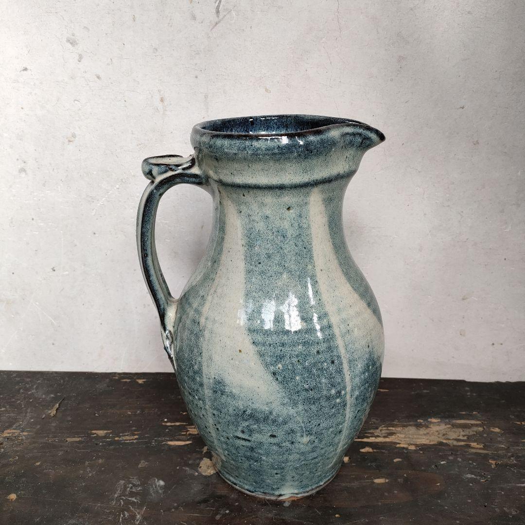 【希少】湯町窯 水差し ピッチャーレアアンティークビンテージ民藝デザイン花瓶器