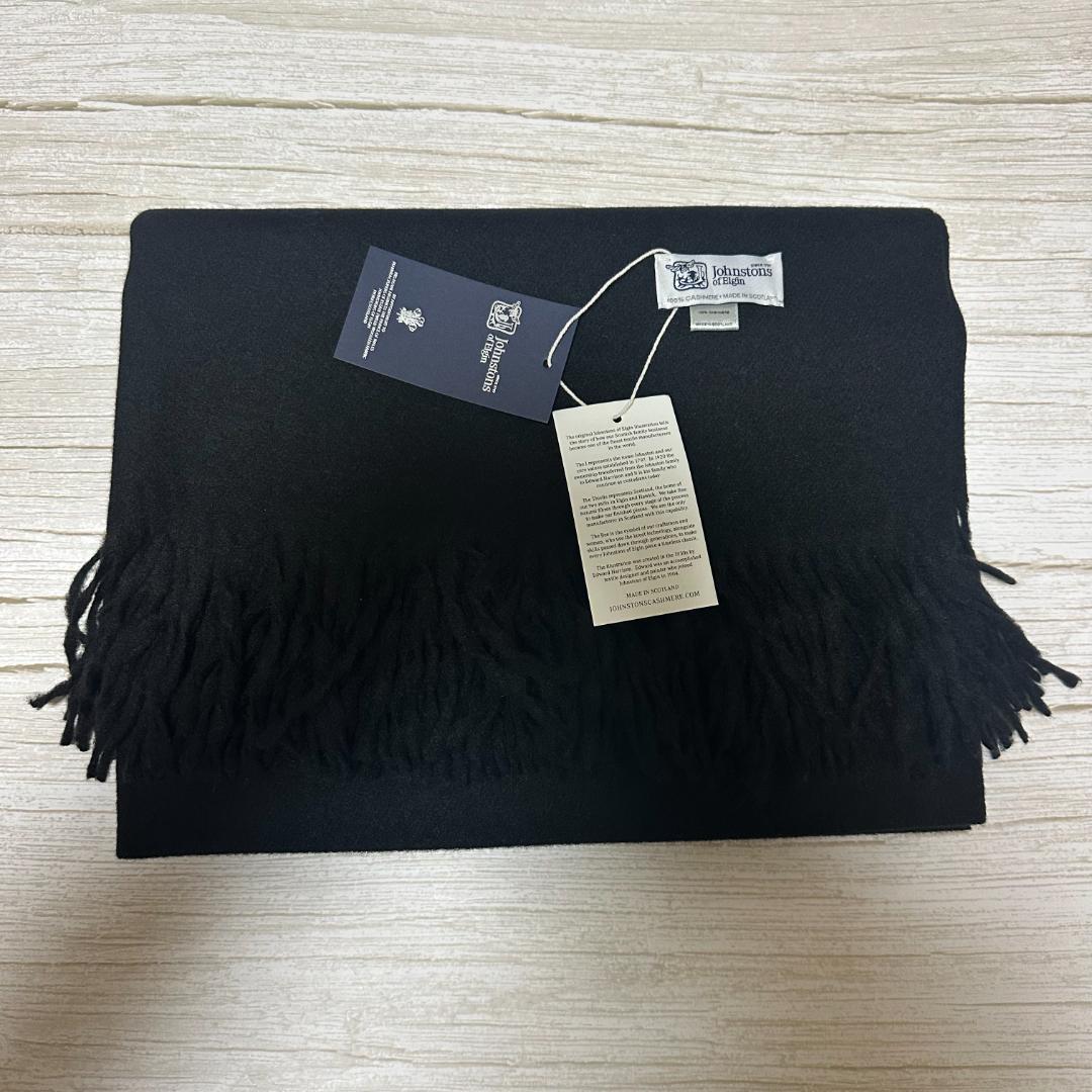 c*e様 JOHNSTONS ジョンストンズ　大判 マフラー ブラック