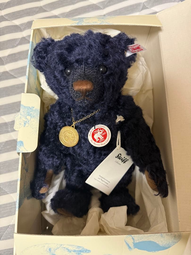 Steiff ダークブルー テディベア 約30cm